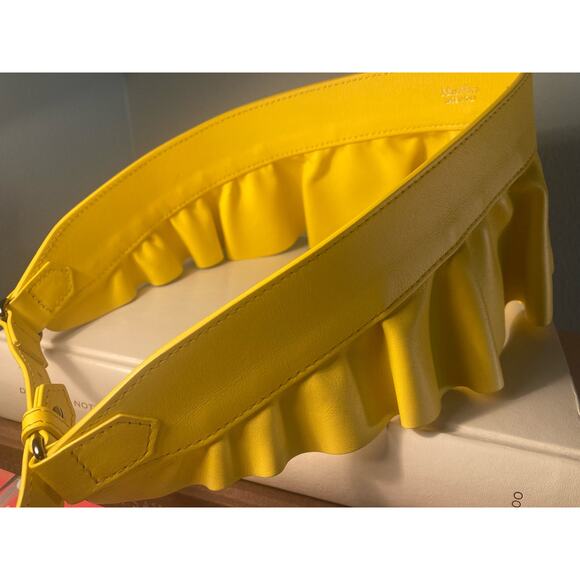 Max Mara Yellow Leather Ruffle Belt F/W 2019 Made in Italy ~ Sz S ~ Pristine! - Picture 8 of 9